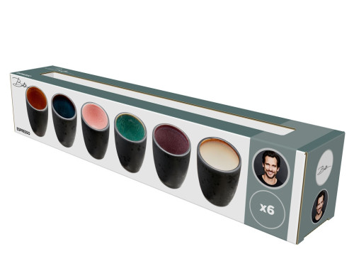 Sada hrnků na espresso 9 cl (6 ks) Wood