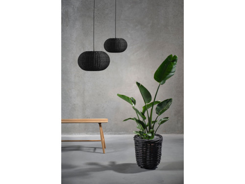 Ratanový květináč Vilda 52 x 47 cm Black Nature (sada 2 ks)