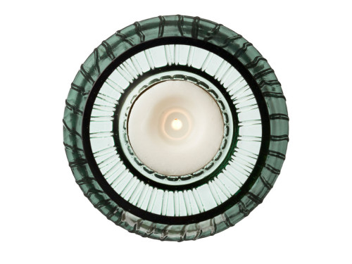 Skleněný stojánek s LED čajovou svíčkou Kusintha Green (sada 2 ks)