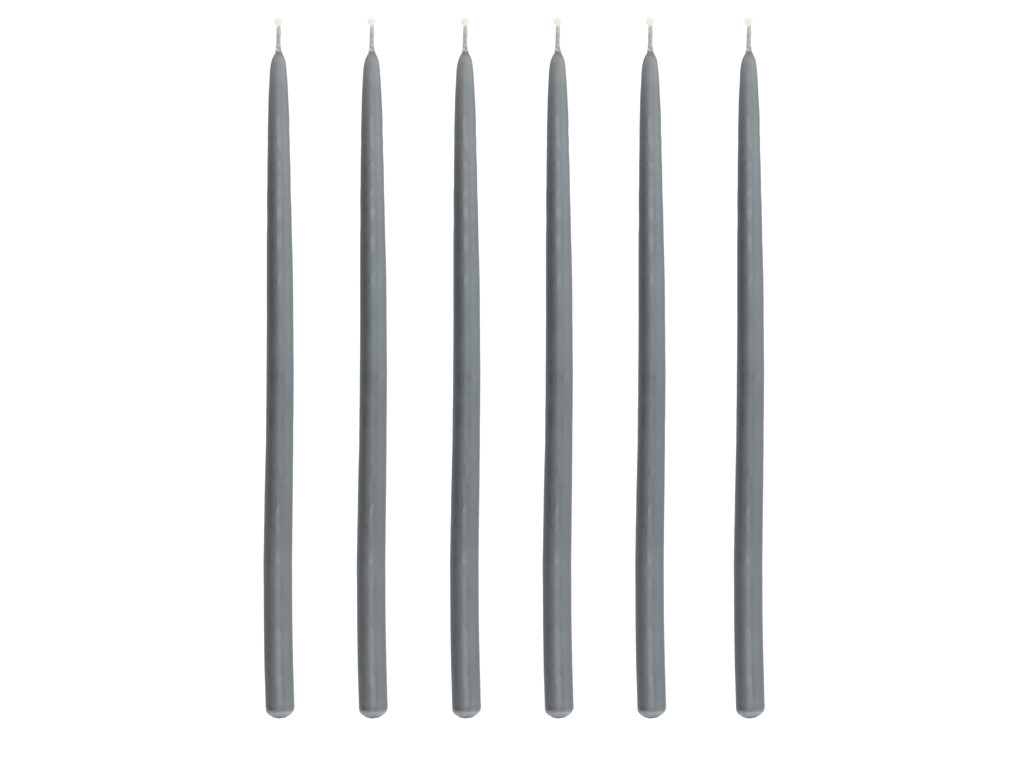 Sada dlouhých svíček Altri 30 cm Dark Grey(6 ks)