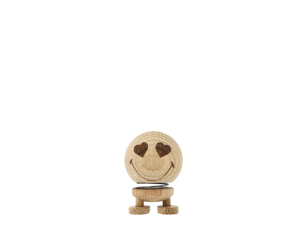 Figurka Hoptimist Smiley Love S Neopracovaný dub
