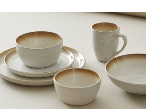 Kameninový mělký talíř 27 cm Cream/Cream
