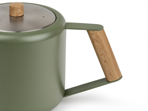 Dvoustěnná konvička na čaj Duet Boston 1,1L Army Green
