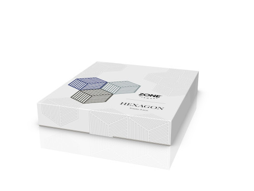 Sada silikonových podložek pod horké Hexagon (3 ks) Indigo/Fog/Olive Taupe