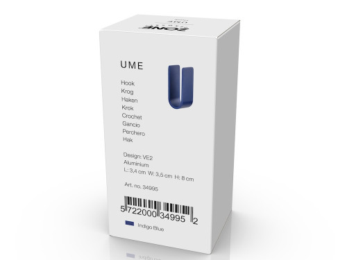 Kovový háček na zeď Ume Indigo Blue