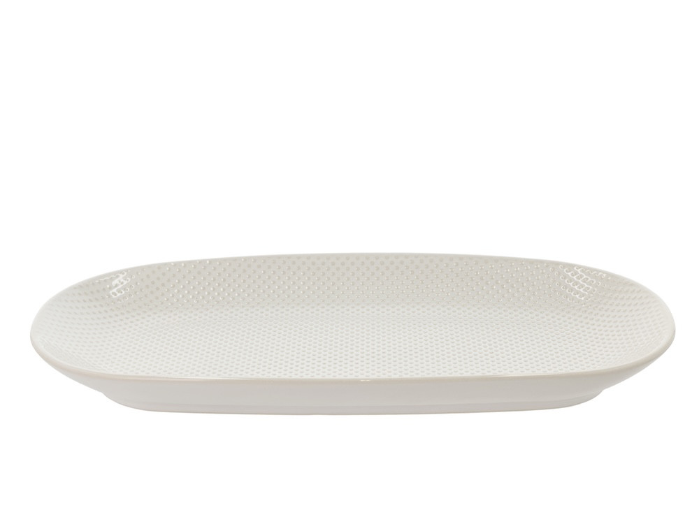Kameninový servírovací tác Elstra 35,5x18,8x3,5 cm Offwhite