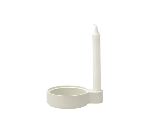 Hliníkový svícen Styles 16x3,6 cm Offwhite