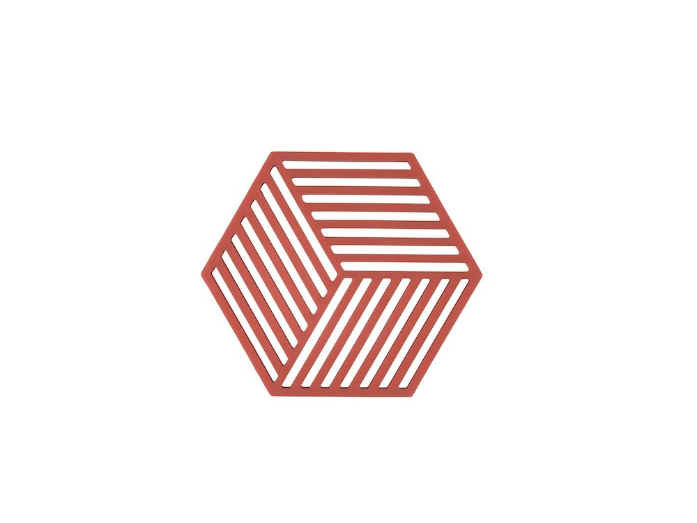 Silikonová podložka pod horké Hexagon Burned Red
