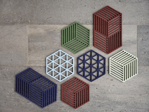 Silikonová podložka pod horké Hexagon Burgundy