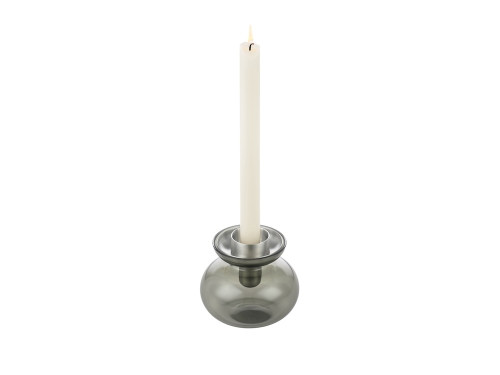 Skleněná váza/Svícen Inu Smoked Grey/Steel 