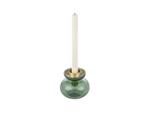 Skleněná váza/Svícen Inu Moss Green/Brass