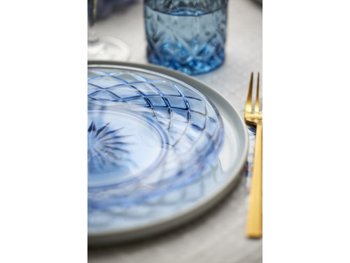 Skleněný talíř Sorrento 21 cm 4ks Blue