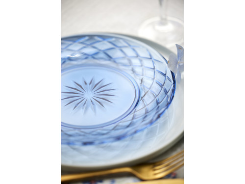 Skleněný talíř Sorrento 21 cm 4ks Blue