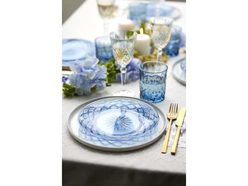 Skleněný talíř Sorrento 21 cm 4ks Blue