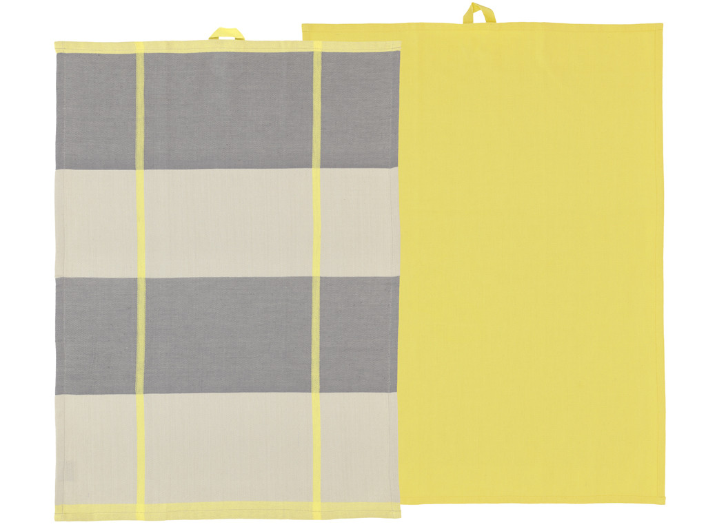 Kuchyňská utěrka 50x70 Blocks (sada 2 ks) Yellow
