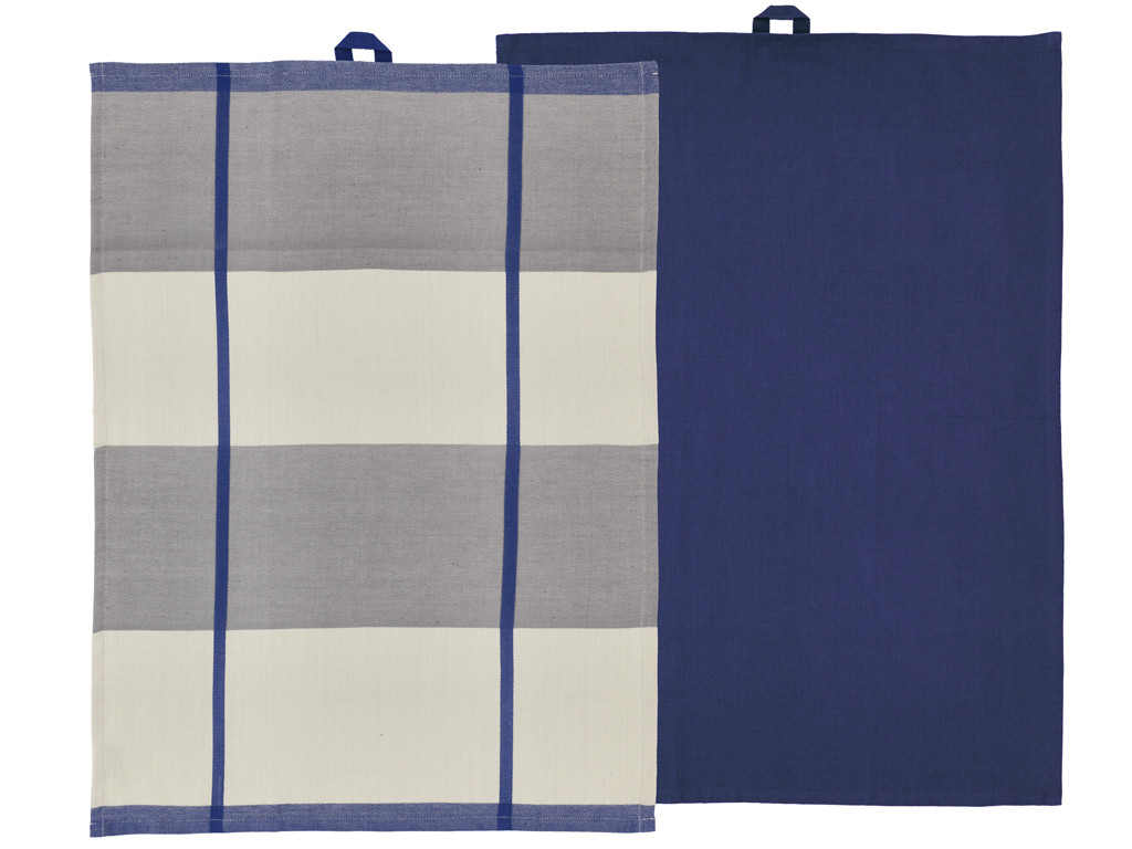 Kuchyňská utěrka 50x70 Blocks (sada 2 ks) Royal Blue