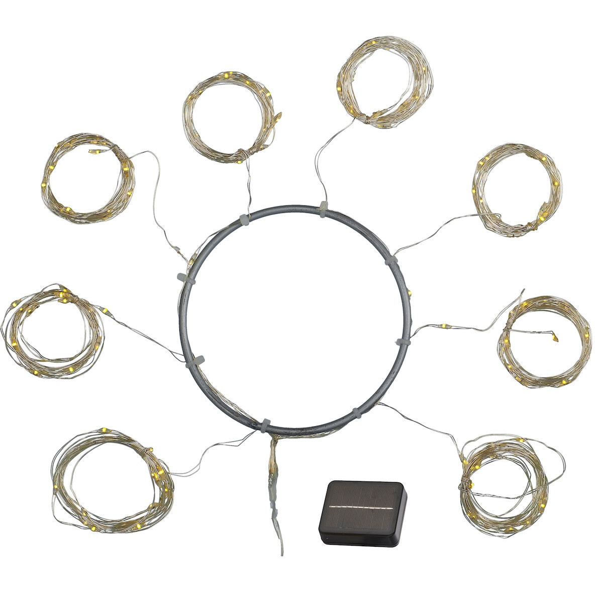 Solární LED světelný řetěz Knirke Parasol, 8x1,5m+2m, 96L