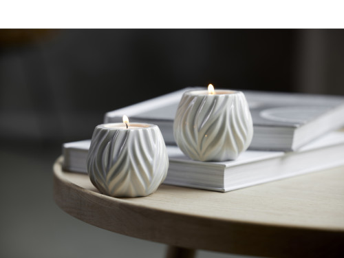 Stojánek na čajovou svíčku Flame (sada 2 ks) White