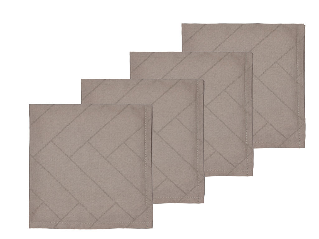 Kuchyňské ubrousky Tiles Damask Taupe (sada 4 ks)