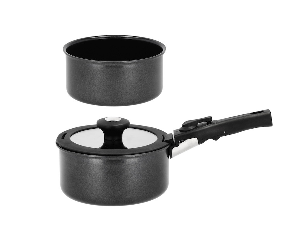 Sada hrnců s odnímatelnou rukojetí  1,1/2,4l Black 