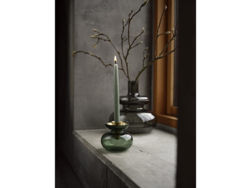 Skleněná váza/Svícen Inu Smoked Grey/Steel 