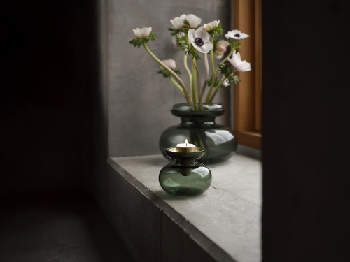 Skleněná váza/Svícen Inu Smoked Grey/Steel 