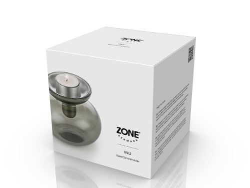 Skleněná váza/Svícen Inu Smoked Grey/Steel 