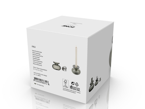 Skleněná váza/Svícen Inu Smoked Grey/Steel 
