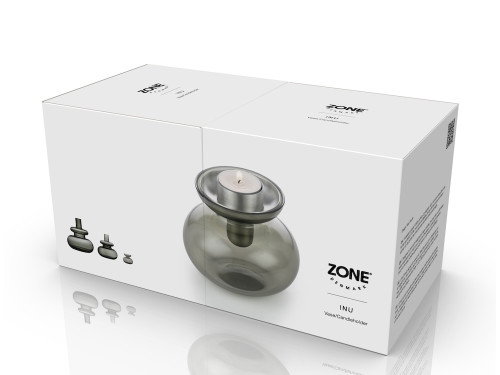 Skleněná váza/Svícen Inu Smoked Grey/Steel 