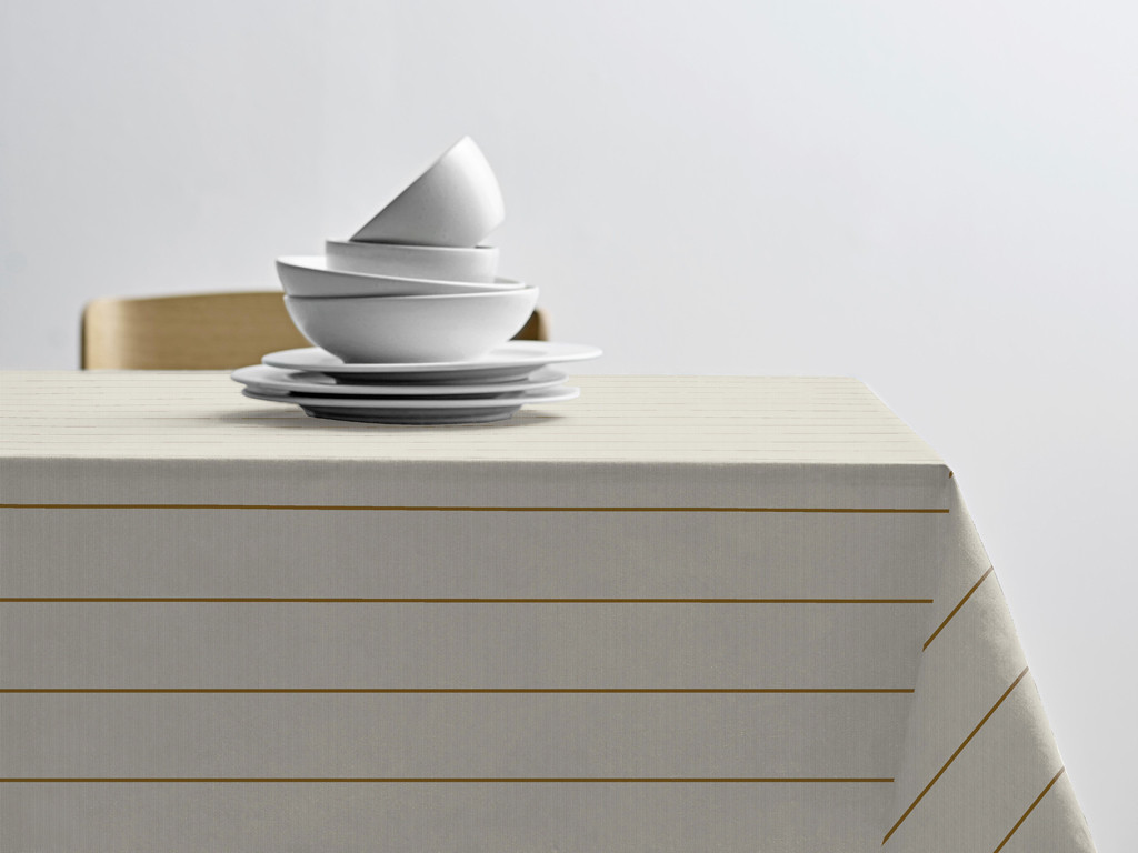 Kuchyňský ubrus 140x220 Line Offwhite/Gold