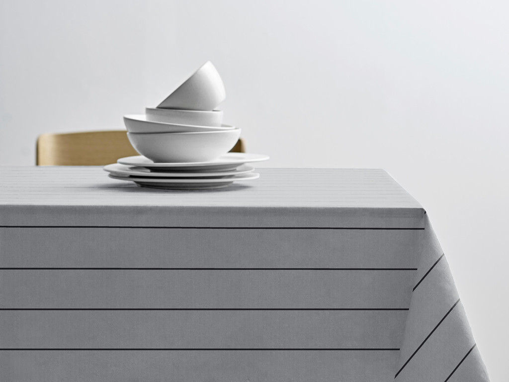 Kuchyňský ubrus 140x320 Line Light Grey/Ash